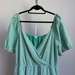 Draper James  RSVP Gingham Dress Puff Sleeve Wrap Green‎ XXL Photo 2