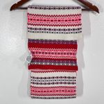 Gap  Fair Isle Knit Scarf Red Pink White Acrylic Cozy Winter Warm Photo 2
