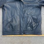 Liz Baker Vintage 90s  Black Leather Quilt Lined Oversize Bomber Jacket 1X Photo 5