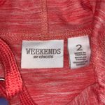 Chico's Weekends by  Women's Orange Red Lightweight Full Zip Hoodie Jacket Size 2 Photo 4