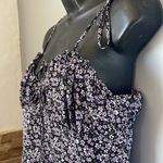 Cotton candy LA black purple and white ditsy mini dress size L Size L Photo 2