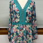 Matilda Jane  NWT Teal Kookaburra Boho Floral Lace Peasant Top Photo 1