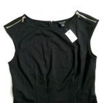 Ann Taylor NWT Ponte Shoulder Zip Midi in Black Seamed Fit & Flare Dress 4 Photo 2