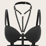 Black Festival Punk Bralette Harness New Photo 5