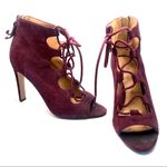 Nine West "UNFORGETTABLE" PURPLE SUEDE LACE UP BOOTIE STILETTO HEELS (6M) Photo 9