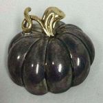 Halloween Thanksgiving Fall Pumpkin Pin Brooch Bost Silver Gold Slide 1.5" Photo 0
