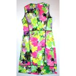 Calvin Klein New  8 Bright Floral Womens Sheath Dress Black Pink Purple Green Yel Photo 1