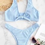 Zaful Baby Blue Knot Bikini Photo 0