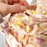 Free People Say The Word V Neck Long Sleeve Floral Ruched Top Pink Small Photo 1