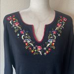 Vintage Joseph A. Embroidered Silk Blend Sweater in black size L Size L Photo 1