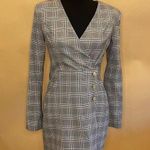 ZARA ✨SALE Grey Plaid Jeweled Blazer Mini Dress Size S NWT Photo 3
