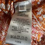 Anthropologie Terra Shirred Blouse Metallic Accent Tassel Tie Shoulder XS Orange Photo 7