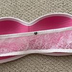 PINK - Victoria's Secret NEW Victoria’s Secret PINK Lace Bandeau White Strapless Size Small Padded NWOT Photo 1