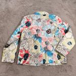 Chico's  Floral Embroidered Silk Blazer Size 2 US L Colorful Spring Jacket Career Photo 6