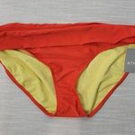 Athleta Womens Bikini Bottom Size XL Orange Splash Low Tide Foldover 740043 NEW Photo 0