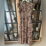 Anthropologie Moon River Smocked midi dress paisley ruffles embroidered tiered Photo 1