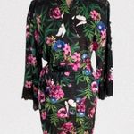 Victoria's Secret Satin & Lace Tropical Floral Kimono Bell Sleeve Robe XS/S Photo 0