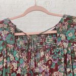 Free People Raisin Combo Floral Mesh Balloon Sleeve Crop Top | Size S Photo 7