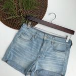American Eagle Womens Shorts Denim Jean High Rise Roll Cuff Size 10 Photo 0