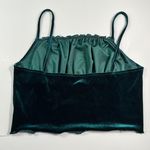 SheIn Curve Dark Green Velour Velvet Ruched Neckline Cropped Tank Top Blouse 2XL Photo 2