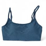 Aerie Adjustable Strap Bralette Top Blue Striped Stretch Cropped Athletic Casual Photo 0