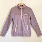 Columbia Pink Purple Fleece Half Closure Snap Long Sleeves Sweatshirt Small Photo 0