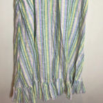 Gul‎ Hurgel Pastel Multicolored Striped Linen Midi Dress XS Pink Photo 7