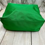 Vibrant Green Nylon Hobo Shoulder Bag Black Strap Gold Hardware Tote Bold Bright Photo 9