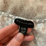 Tahari  Floral Lace Sleeve Top Womens XL Gray White Short Sleeve Blouse‎ T-Shirt Photo 4