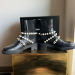 ZARA  Black Pearl Studded Moto Boots Photo 9
