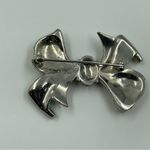 Vintage 1950's Rhinestone Bow Brooch 2" Pin Coquette Femme Bridal Silver Tone Photo 2