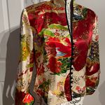 JS Collections Funky Bright Floral Shiny Formal Evening Cover Silk Vintage Photo 1