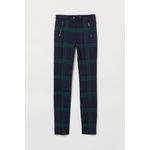 H&M  size 10 tartan plaid stretch blue green dress pants high rise straight leg Photo 1