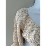 HYFVE Floral Crop Top Medium Long Sleeve Tie Back Square Neck Boho Cottagecore Photo 3