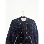 Free People  Dusk till Dawn Velvet Jacket Size XS Band Military Black Y2K Boho Photo 4