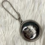 Coach RARE 1.5"  Medallion Round Hang Tag Bag Charm Key Fob Silver Metal Photo 0