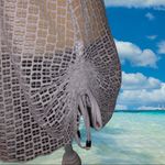 G.M brand white fishnet drawstring sides coverup Size L Photo 3