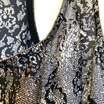 AQUA Floral Lace Print Wrap Dress in Black and White size M Photo 7