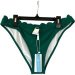 Cupshe NWT  Green Scalloped Bikini Bottom High Cut Womens XL beach vacation Photo 2