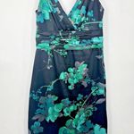 Evan Picone Evan-Picone Dress Womens 6 Used Black Green Blue Gray Career Cocktail Floral Photo 13