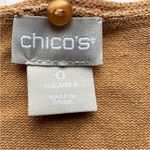 Chico's  English Toffee Brown Luxe Tie Neck Pullover Removable Neck Scarf Sweater Photo 12