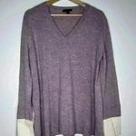 J.Crew Lavender V-Neck Sweater with Shirt Cuffs Photo 0