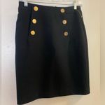 H&M Womens Black Pencil Skirt Size 2 Gold Buttons Waist 26” Classic Business Photo 0