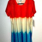 Faux Real Lightweight Firecracker Multi Color Dress Size XL New! Red Photo 0