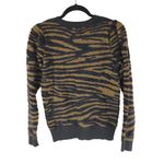 Philosophy Sweater Crew Neck Tiger Stripe Textured Brown Black XS Photo 1