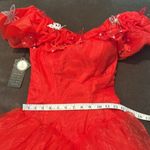 Women’s Red Fairy Tale Prom Party Dress Butterflies Corset Back Size 4 NWT Photo 8