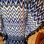 Just Fab Black & Blue Poncho Top size Small Photo 2