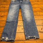 Vervet Flying Monkey Women's Jeans Blue Distressed Cropped Flare Denim Size 29 Photo 0