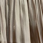 ZARA Copper Satin Midi Dress Gold Shiny Fit And Flare Short Puff Sleeves Large Photo 14