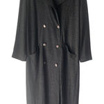 Ten Eleven Vintage 90s Size XL 70% Wool Grey Double Breasted Trench Coat Gray Photo 0